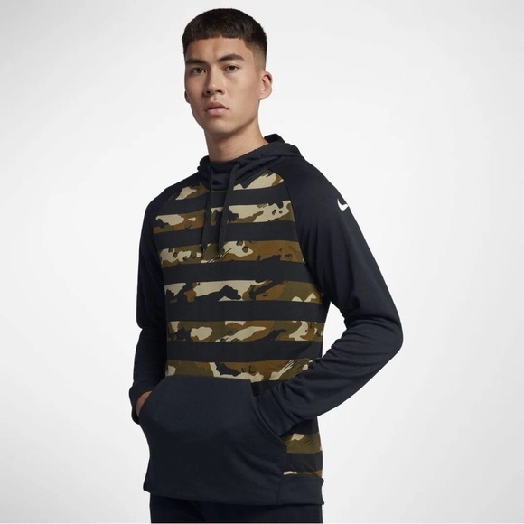 Nike Other - Nike Dri-Fit Camo Stripe Hoodie Mens Size Small Black Green Training Pullover